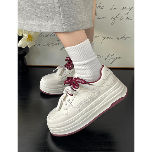 【YW】无忧购春季新款厚底增高撞色百搭板鞋休闲小白鞋MIS-6851（3.7截单后3-7天发货) 商品图7