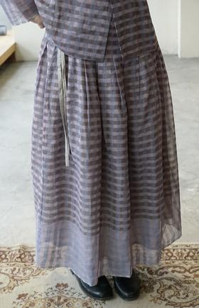 Khadi and Co丝棉格纹半裙