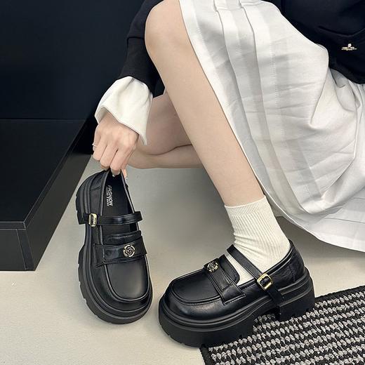 【YW】无忧购英伦风厚底乐福鞋女2026春季新款复古增高小皮鞋H9275（3.1截单后3-7天发货) 商品图6