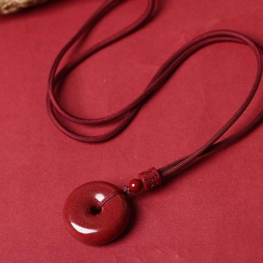 【祈愿吉品】紫金砂朱砂平安扣吊坠挂绳挂饰男女老小项链挂件正品 商品图7