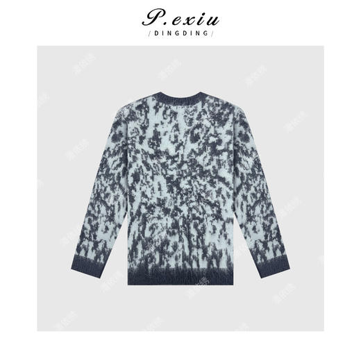 A008潘依绣丁丁宠粉【黑白派对】复古撞色毛绒感圆领针织毛衣 ZZ0709 商品图2