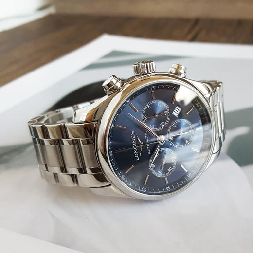 【95新】LONGINES 浪琴L2.859.4.92.6自动机械机芯日期显示、计时44MM（男款）名匠系列精钢240126NJ31 商品图5