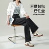【春新品！高腰阔腿牛仔】逸阳高腰三粒扣宽松显瘦阔腿牛仔裤5643 商品缩略图2
