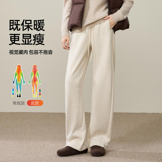 【厚绒-醋酸羊毛-香蕉裤】逸阳冬季加绒加厚高腰显瘦窄版阔腿休闲裤1864 商品图2