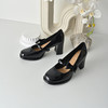 经典鲨2026春专柜款时尚圆头甜美蝴蝶结高粗跟玛丽珍单鞋女KW89-617061 商品缩略图3
