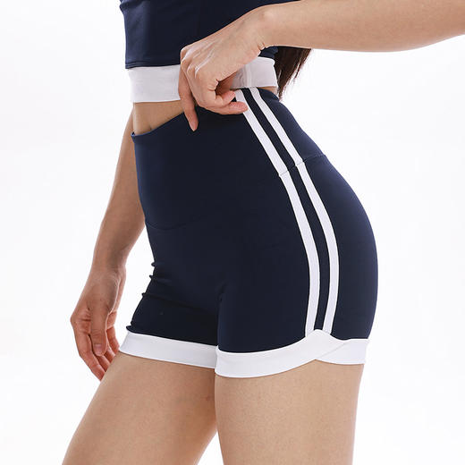 【3~5天发货】跃牌【美度空间】系列 撞色运动风高腰瑜伽短裤女亲肤裸感健身裤DK62006 商品图2