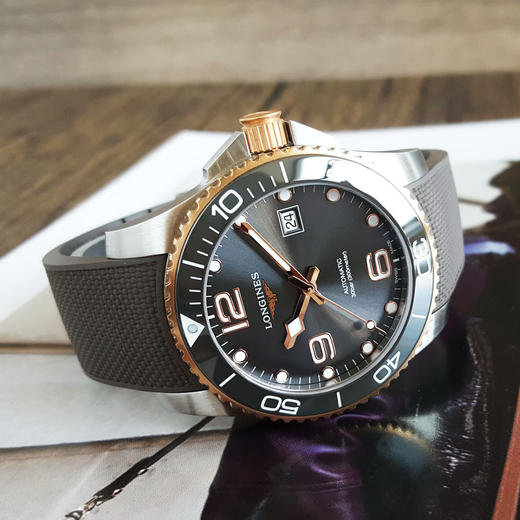 【95新】LONGINES 浪琴L3.781.3.78.9自动机械机芯日期显示41MM（男款）康卡斯系列精钢/玫瑰金PVD涂层270126TJ31 商品图6