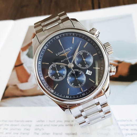 【95新】LONGINES 浪琴L2.859.4.92.6自动机械机芯日期显示、计时44MM（男款）名匠系列精钢240126NJ31 商品图4