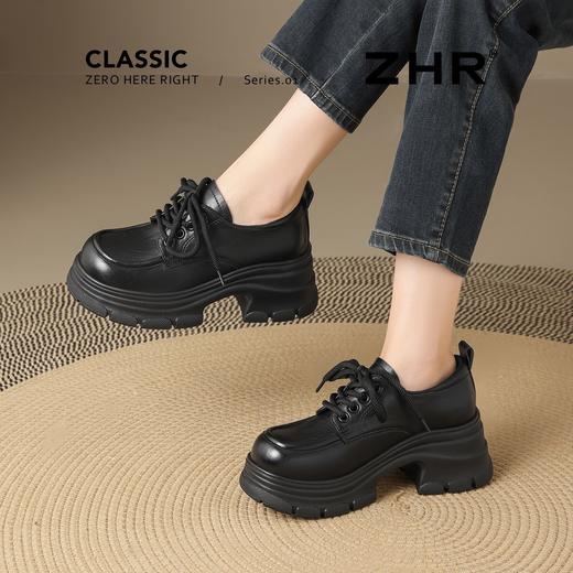 ZHR则则厚底增高单鞋英伦小皮鞋2026新款气质百搭洋气乐福鞋女鞋 商品图7