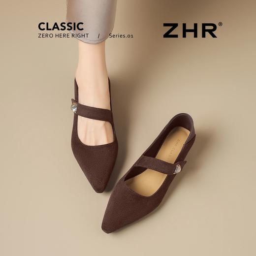 ZHR则则尖头方扣粗跟玛丽珍鞋女鞋2026新款法式优雅简约浅口单鞋 商品图8