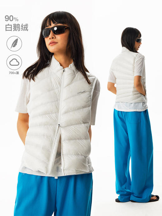CryingCenter半透明暖冬立领收腰放射排骨状无胆羽绒马甲 商品图2