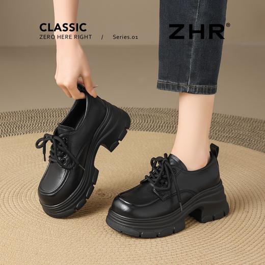 ZHR则则厚底增高单鞋英伦小皮鞋2026新款气质百搭洋气乐福鞋女鞋 商品图2