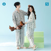 【品牌直发 换季焕新】芬腾情侣睡衣春秋季纯棉条纹长袖套装时尚休闲宽松家居服 商品缩略图3