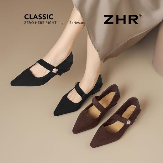 ZHR则则尖头方扣粗跟玛丽珍鞋女鞋2026新款法式优雅简约浅口单鞋 商品图7
