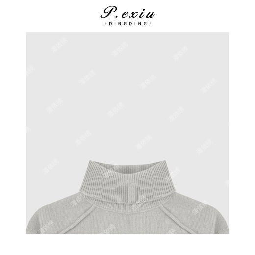 A008潘依绣丁丁宠粉100羊-毛 设计师款夹廓高领毛衣 Q12002 商品图2