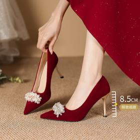 ZHR则则尖头法式高跟鞋2026新款气质百搭婚鞋伴娘鞋细跟单鞋女鞋