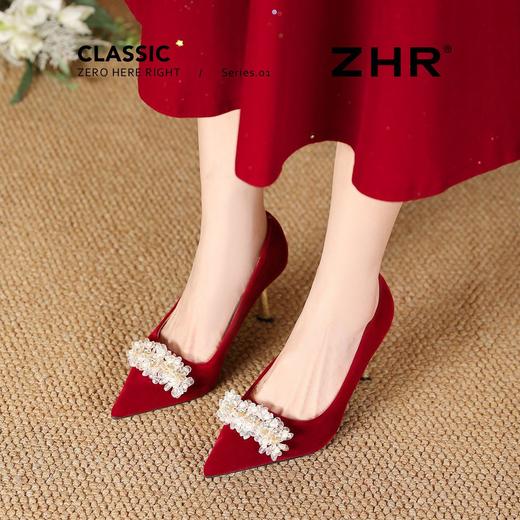 ZHR则则尖头法式高跟鞋2026新款气质百搭婚鞋伴娘鞋细跟单鞋女鞋 商品图7