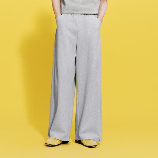 森马休闲裤男夏季宽松阔腿针织裤2026新款显高显瘦菱形格垂顺长裤 商品图2