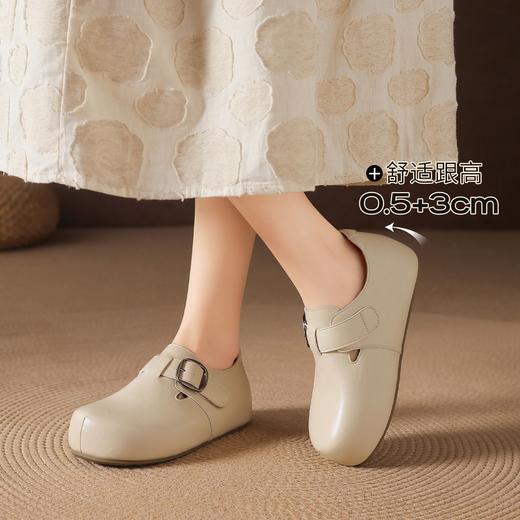 ZHR则则内增高勃肯鞋女2026春季新款英伦风圆头一脚蹬软底小皮鞋 商品图4