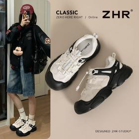 ZHR【增高5cm】免系带运动休闲鞋小白鞋2025春季内增高厚底运动鞋