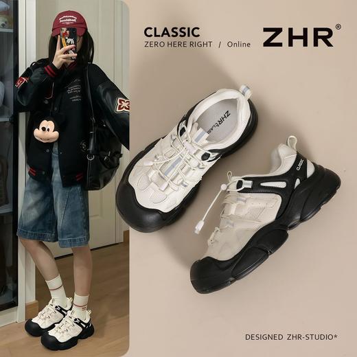 ZHR【增高5cm】免系带运动休闲鞋小白鞋2025春季内增高厚底运动鞋 商品图0
