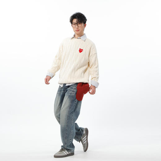 复古时尚潮流爱心绞花毛衣-纪念日百货门店同款169448011 商品图3