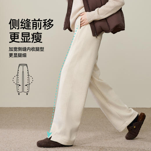 【厚绒-醋酸羊毛-香蕉裤】逸阳冬季加绒加厚高腰显瘦窄版阔腿休闲裤1864 商品图3