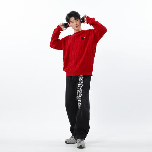 复古时尚潮流爱心绞花毛衣-纪念日百货门店同款169448011 商品图1