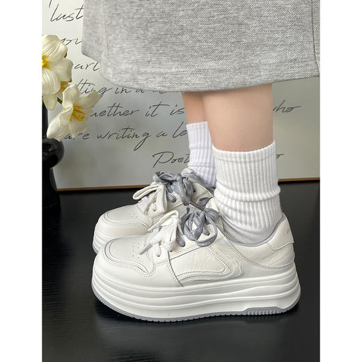 【YW】无忧购春季新款厚底增高撞色百搭板鞋休闲小白鞋MIS-6851（3.7截单后3-7天发货) 商品图9