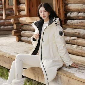 波司登极寒90鹅绒25新款羽绒服女户外防风蓄热连帽中长款显高