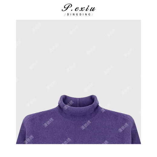 A008潘依绣丁丁宠粉极简下摆收口立领毛衣 Q5680 商品图2