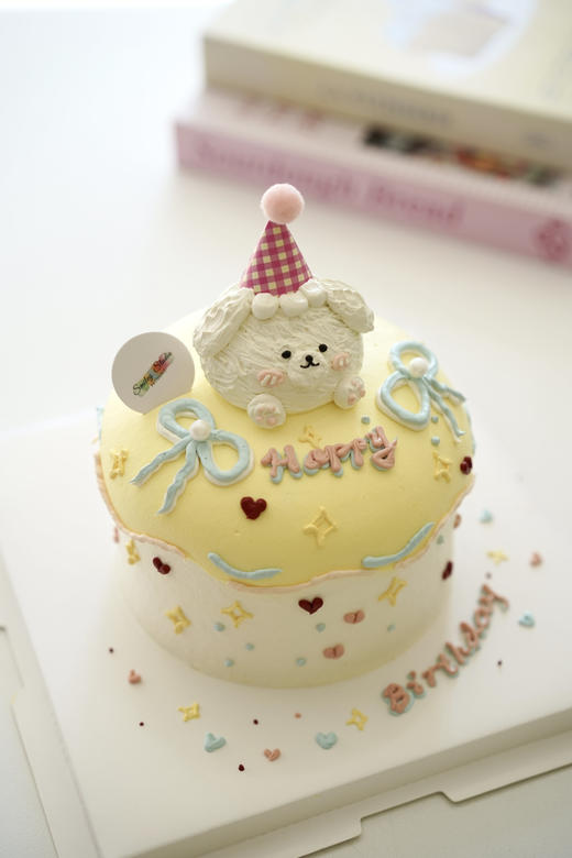 手绘奶油蛋糕 | 鲜果原味奶油 - 可爱小狗 商品图0