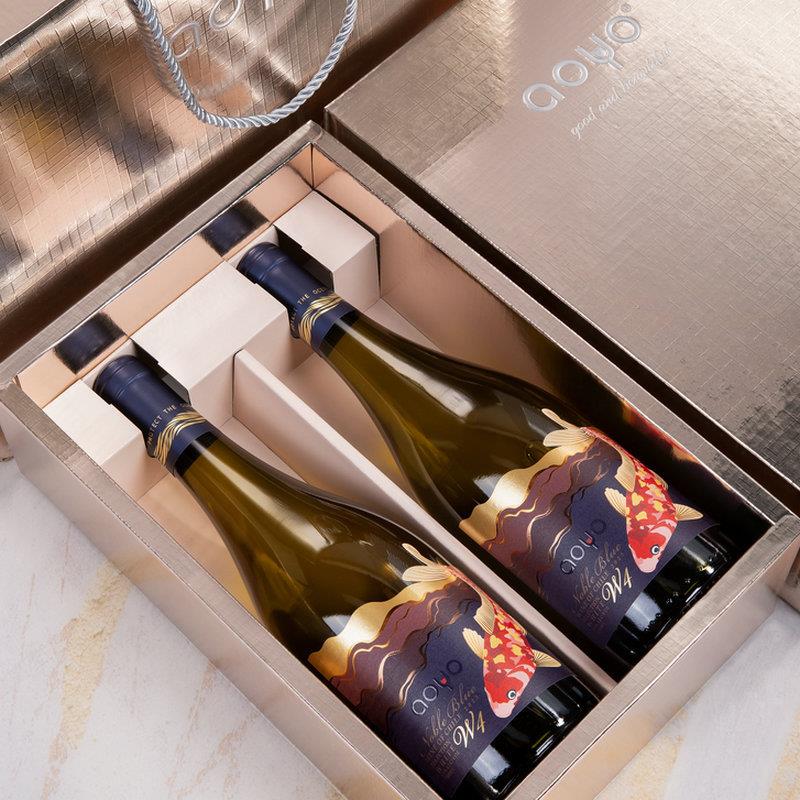 傲鱼智利原装原瓶进口红酒干红葡萄酒水果酒套装双支送礼盒装