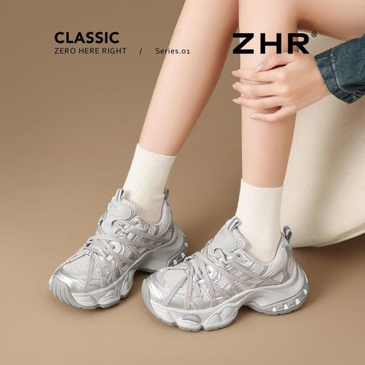 ZHR则则绑带厚底老爹鞋女款2026春季新款增高运动鞋小个子休闲鞋 商品图6