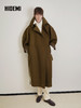 HIDEMI 设计感美丽奴羊毛镰刀袖松弛感大翻领长款风衣外套 商品缩略图3