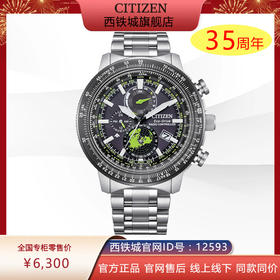 西铁城/CITIZEN不锈钢覆GIP光动能万年历 电波男表BY3006-53E
