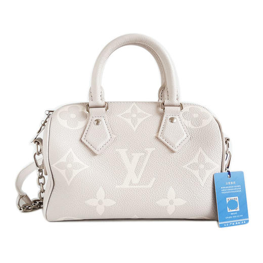 【95新】LV路易威登Speedy系列M14207灰紫色全皮压纹Speedy 20手提单肩包女士060226HS25 商品图0