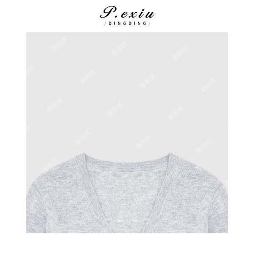 A008潘依绣丁丁宠粉极简气质款V领毛织开衫 Q56031 商品图2