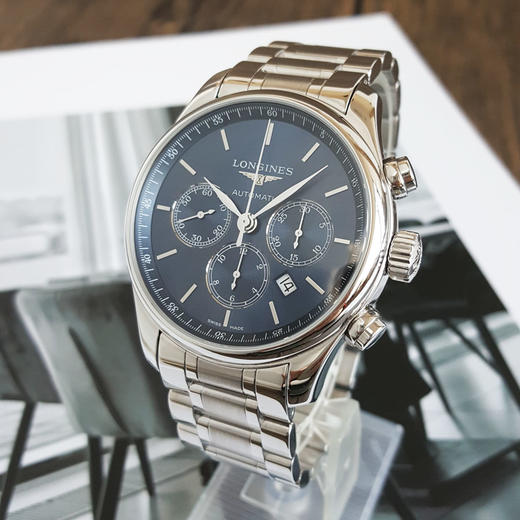 【95新】LONGINES 浪琴L2.859.4.92.6自动机械机芯日期显示、计时44MM（男款）名匠系列精钢240126NJ31 商品图2