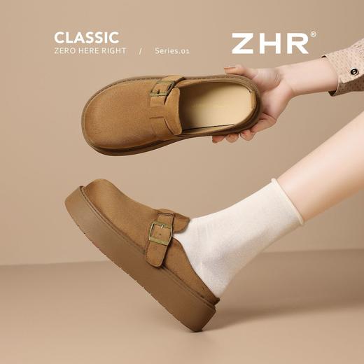 ZHR【厚底增高4cm】勃肯拖鞋2026春季新款复古软底小个子一脚蹬 商品图7