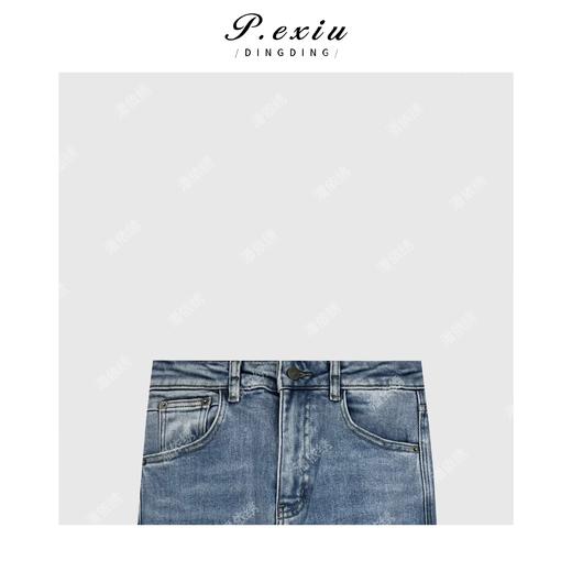 A008潘依绣丁丁宠粉明线设计感内里磨毛小脚牛仔裤 Q6730 商品图2