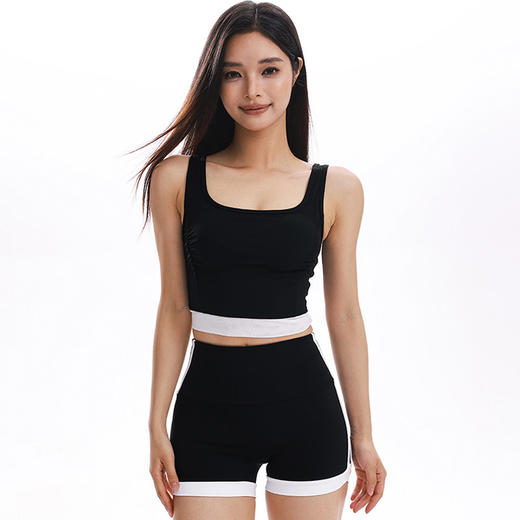 【3~5天发货】跃牌【美度空间】系列 撞色运动风高腰瑜伽短裤女亲肤裸感健身裤DK62006 商品图3