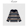 A008潘依绣丁丁宠粉【冬日序曲】羊驼-毛撞色条纹减龄感连帽毛呢外套 ZX24207 商品缩略图1