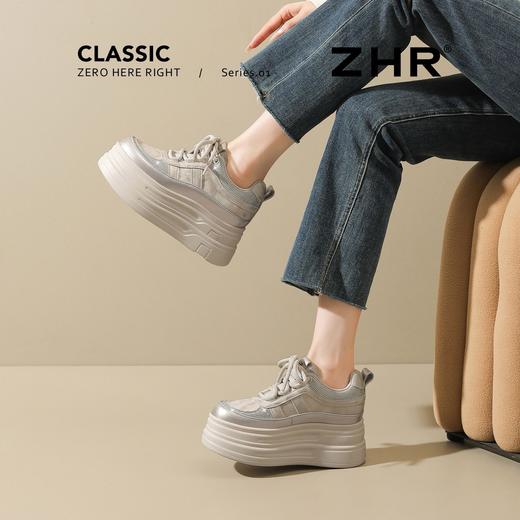 ZHR【7.5cm】则则厚底水钻小白鞋女2026春新款轻便百搭增高休闲鞋 商品图7