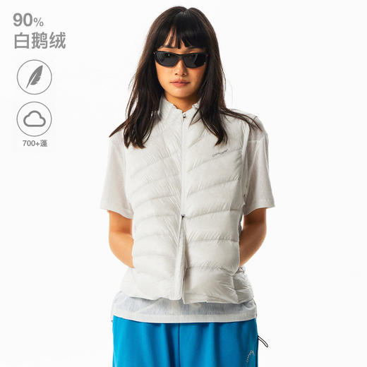 CryingCenter半透明暖冬立领收腰放射排骨状无胆羽绒马甲 商品图0