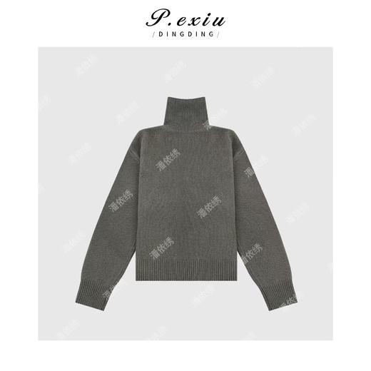 A008潘依绣丁丁宠粉设计感时尚侧边扣高领毛衣 Q34031 商品图1