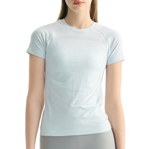 【3~5天发货】跃牌【美度空间】系列 无缝薄款速干运动健身瑜伽服短袖上衣女TX62001 商品图2