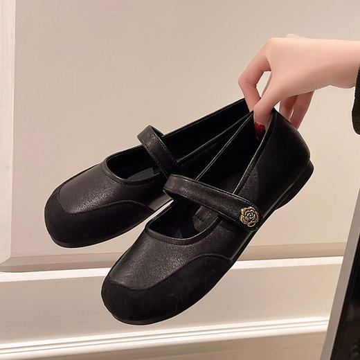 【YW】无忧购复古拼接玛丽珍单鞋女款春季浅口法式勃肯鞋582（3.1截单后3-7天发货) 商品图4