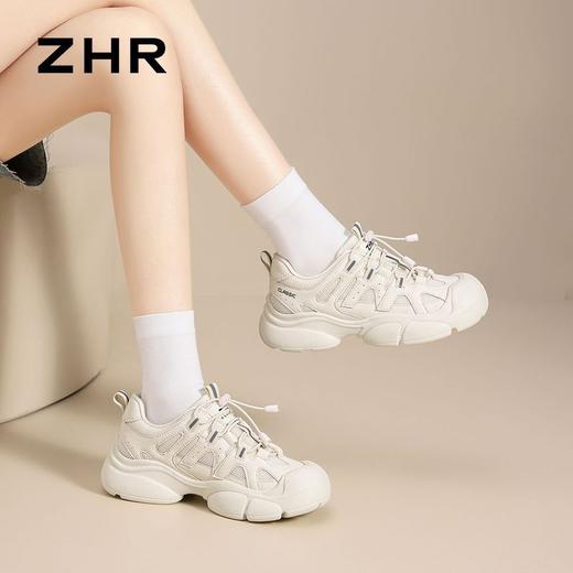 ZHR【增高5cm】免系带运动休闲鞋小白鞋2025春季内增高厚底运动鞋 商品图7