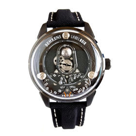 【95新】BEHRENS 贝伦斯BHR020自动机械机芯24小时显示；模拟地月系统的公转与自转42MM（男款）创想家系列黑钢250126JJ02